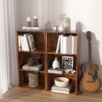 Wooden 3 Cube Storage Organizer, 3 Tier Low Bookcase Freestanding Storage Display Organizer,Versatile Cubes Shelf and Cubby U