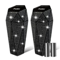 NBTEPEM 2 PCS Bling Car Trash Can with Lid, Bling Car Accessories Trash Bin, Leakproof Auto Garbage Can with 60 Trash Bags, Multipurpose Organizers and Storage for Home, Office (Black Diamond)
