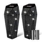 NBTEPEM 2 PCS Bling Car Trash Can with Lid, Bling Car Accessories Trash Bin, Leakproof Auto Garbage Can with 60 Trash Bags, Multipurpose Organizers and Storage for Home, Office (Black Diamond)