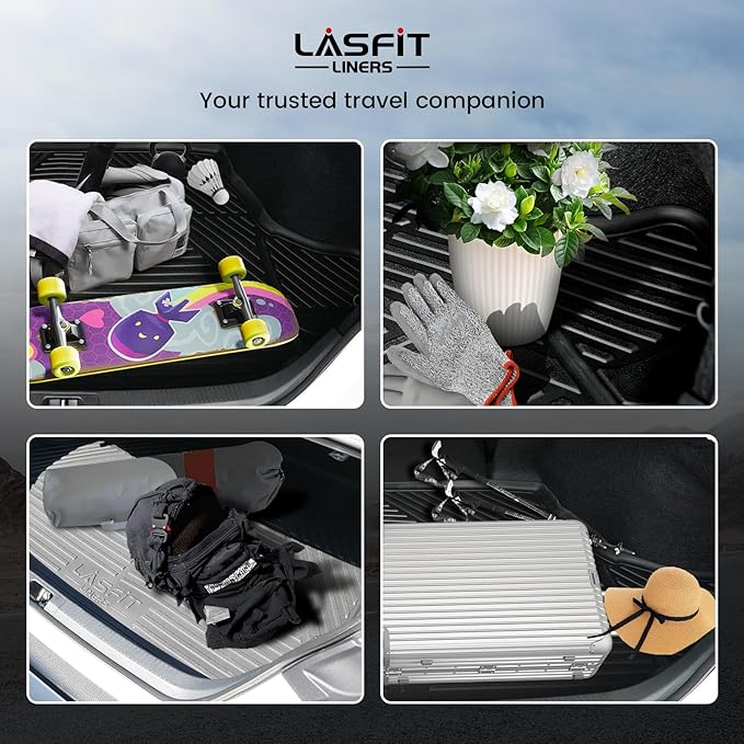 LASFIT Cargo Mat for Dodge Charger Daytona 2024 2025 Scat Pack & R/T (Fit 2-Door, Not for 4-Door), All Weather TPE Custom Fit Trunk Mats Cargo Liners, Black