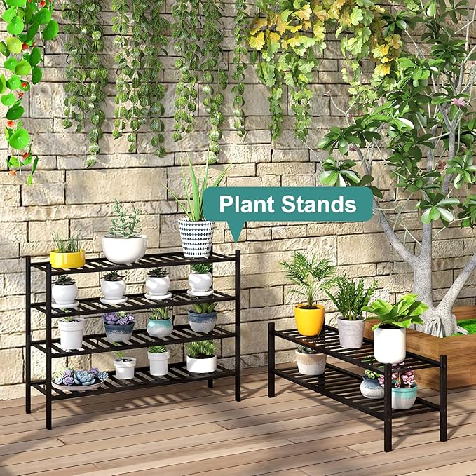 viewcare Black Shoe Rack, 2-Tier Long Shoe Rack for Entryway, Bamboo Wood Shoe Shelf for Closet & Hallway, Long 33IN | Beauti