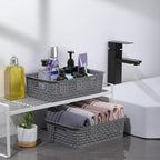 NETANY Plastic Storage Baskets - 8 Pack, Gray, Durable, Easy to Use, Flexible, Multi-Purpose, Ideal for Closets, Cabinets, Sh