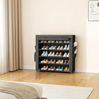LANTEFUL Shoe Rack with Covers 5 Tier Tall Shoe Rack Organizer Large Capacity Shoe Shelf Storage 20-24 Pairs Space Saving Fre