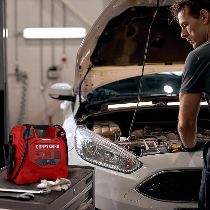 CRAFTSMAN 1000A Car Battery Jump Starter and Portable Power Station, 3-in-1 Solution, 12V DC and 2.4A USB Charging, for 12V