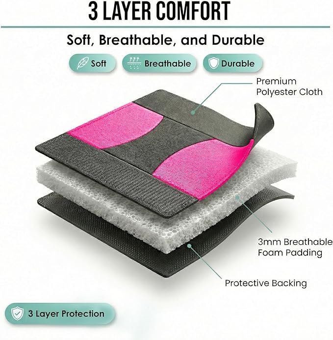 FH Group Flat Cloth Full Set Car Seat Covers Three Row 7 Seater - Universal Fit for Cars, Trucks & SUVs Pink