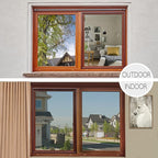 HIDBEA One Way Window Film Non-Adhesive, Heat Control Sun Blocking Daytime Privacy Glass Films, Reflective Self Static Cling Mirror Window Tint for Home (Silver, 35.4 Inch x 16.4 Feet)