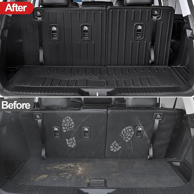 Cargo Mat for 2023-2025 2026 Honda Pilot, All Weather TPE Cargo Liner with Backrest Mat Interior Protection for Honda Pilot TrailSport Touring Elite EXL Black Edition Accessories