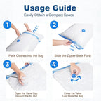HOUSE DAY 10 Large Vacuum Seal Bags For Clothing Travel, 80% Space Saving Travel Vacuum Bags with Electric Pump, Vacuum Stora