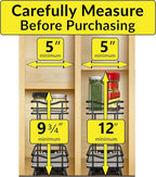 LYNK PROFESSIONAL® Pull Out Spice Organization for Cabinets - 4-3/8 inch Wide – Spice Rack for Inside Cabinets, Slide Out Spi