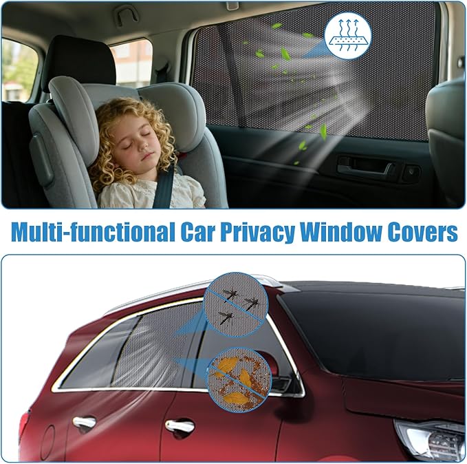 Car Window Shades for 2021-2023 Kia Sorento - Rear Side Window Sun Shade for Baby, Breathable Mesh Car Privacy Window Covers, UV Protection and Heat Insulation for Road Trips, Napping, Camping