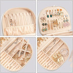 ProCase Travel Size Jewelry Box, Large Portable Seashell-Shaped Jewelry Case, 2 Layer Jewelry Organizer in PU Leather for Wom