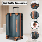 WireHot 22x14x9 Airline Approved Vintage Style Carry On Luggage with Backpack Sets, ABS+PC Hardshell Small 20 inch Retro Suit