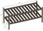 Dranixly Bamboo 2-Tier Shoe Rack Stackable Shelf Storage Organizer for Entryway, Hallway and Closet, 27.2"x11"x13.2" (Mocha)
