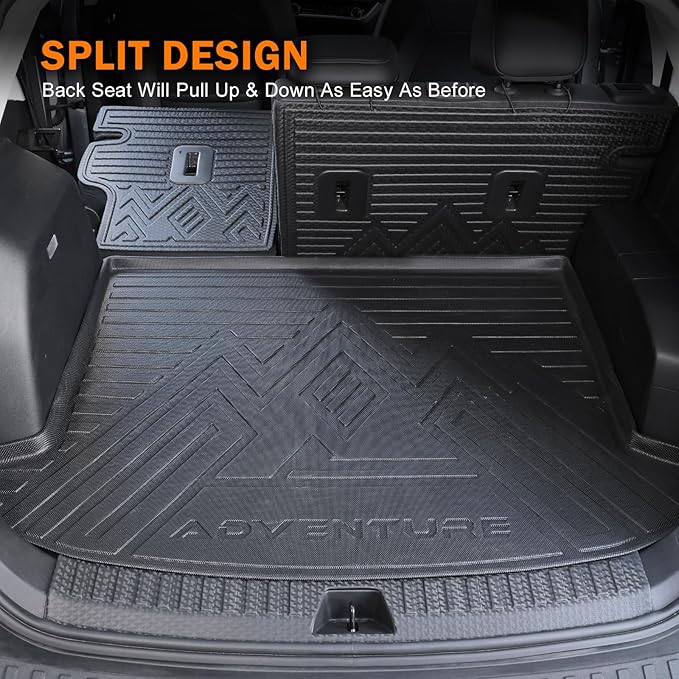 KUST Floor Mats for 2025-2026 Chevy Equinox/GMC Terrain Accessories (Gas Only), All Weather Car Mats with Backrest Mat & Cargo Trunk Liner & Door Sill Protector, TPE Rubber, Raised Edge, Full Set