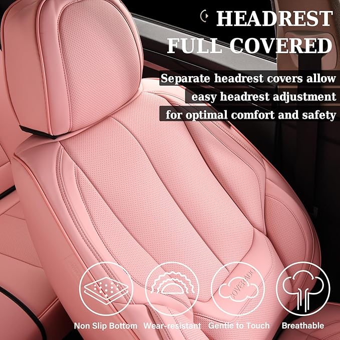 Coverado Seat Covers, Car Seat Covers Front Seats, Car Seat Cover, Car Seat Protector Waterproof, Car Seat Cushion Nappa Leat