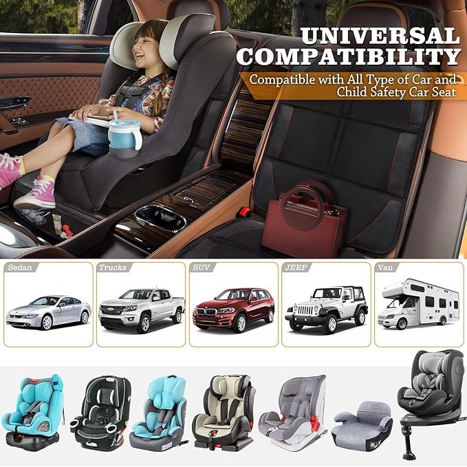 Bacgnyer Car Seat Protector, 1 Pack of Seat Protectors, Thickest Padded 600D Fabric Padding, Waterproof, Durable, Anti Slip B