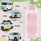 PIC AUTO Car Seat Covers, Cute Rabbit Premium Pink Leather Seat Covers, Universal Fit Front Seat Covers for Cars, Trucks, SUV