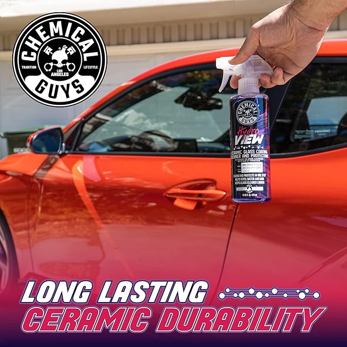 Chemical Guys HydroView Ceramic Glass Cleaner & Coating - Cleans & Adds Hydrophobic Protection, Car Window Cleaner for Glass,