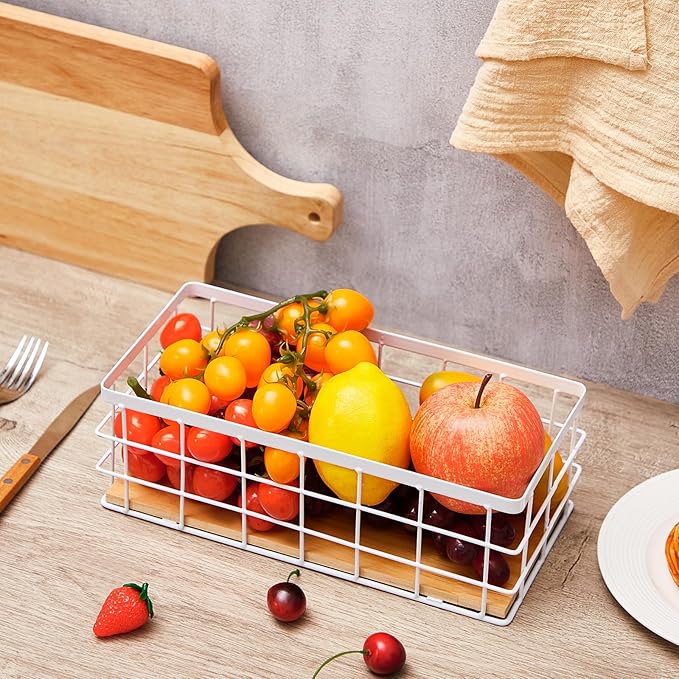 Funrous 2 Pcs Metal Small Wire Basket Wall Hanging Wire Basket Hang Small Bathroom Kitchen Storage Organizer Toilet Paper Mes