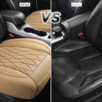 CAR PASS 2 Pack Leather Front Car Seat Covers, Bottom Seat Covers Full Wrapped with Storage Pocket, Anti-Slip Leather Seat Pr
