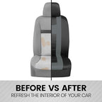 BDK carXS Seat Covers for Cars, Light Gray Two-Tone Car Seat Covers with Matching Back Seat Cover, Made to Fit Most Auto Truc