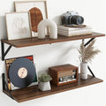 Floating Shelves with Black Metal Brackets Set of 2,30" Wx8 D Wall Mounted Shelves Floating Bookshelf,Hanging Storage Shelf f