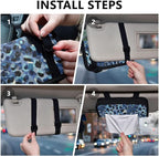 Car Tissue Holder Car Visor Organizer Tissue Box Holder for Car Sun Visor Organizer with Car Vehicle Accessories Essentials Interior for Women Men Blue and White Leopard Print Hue