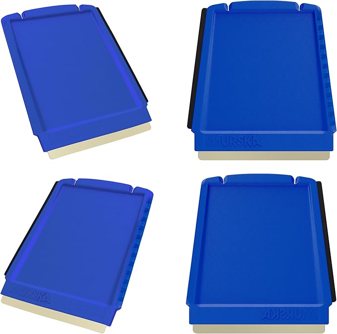 Car Ice Scraper Brass Blade 2 Pack Small Ice Scraper for Car 4-in-1 Ice Scraper Small Ice Scrapers for Car Windshield Frost Wipe Scraper Snow Scraper for Car Original Murska (2-Pack L&P A052 Blue)