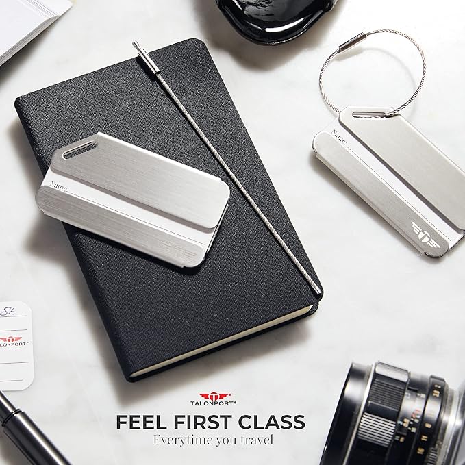 Original Indestructible Luggage Tags for Travel Stand Out with Stainless Steel Privacy Personalized Luggage Tags with Free Sm
