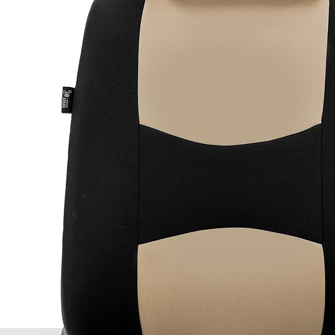 FH Group Three Row 7 Seater - All Purpose Flat Cloth Built-in Seat Belt Car Seat Cover - Universal Fit for Cars Trucks & SUVs