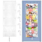 Woodoulogy Hanging Stuffed Animal Storage, Over Door Large Plush Toy Organizer with Metal Hook, Baby Accessory Holder Idea fo