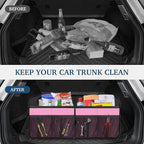 Femuar Car Trunk Organizer, Car Storage Organizer with Large Capacity Waterproof Collapsible Trunk Organizer for Car Suv/Jeep/