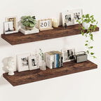 Vivelove 12 Inch Deep Floating Shelves for Wall, 47.2x12 Shelves with Invisible Brackets, for Living Room Bedroom Bathroom, F