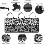 Femuar Car Trunk Organizer,Large Capacity Backseat Trunk Organizer(42"*18"),Collapsible Car Storage Bag with 8 Pocekt,SUV/MPV/Truck - Cow print