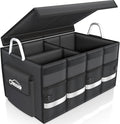 Oasser Trunk Organizer Cargo Organizer Trunk Storage Waterproof Collapsible Durable Multi Compartments with Foldable Hard Cover