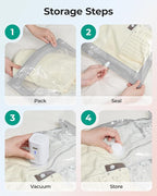 BAGSMART Vacuum Storage Bags with Portable Pump, Travel Space Saver Bags for Clothes, Heavy Duty Compression Bags for Storage