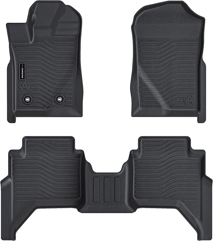 Auxko All Weather Floor Mats Fit for Ford Ranger 2025 2024 TPE Rubber Liners Set Ranger Accessories All Season Guard Odorless Anti-Slip Floor Mats