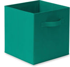 Casafield Set of 6 Collapsible Fabric Cube Storage Bins, Teal - 11" Foldable Cloth Baskets for Shelves, Cubby Organizers & Mo