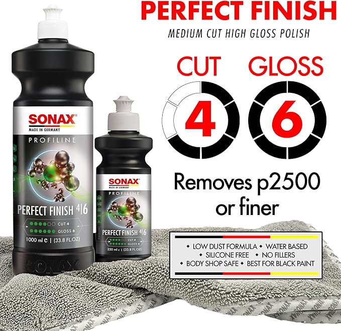 SONAX Perfect Finish 5L | Scratch and Swirl Remover Polish | Machine Compound | Paint Correction Polish | High Gloss | Black Paint Polish | No Fillers Paint Correction | 224500