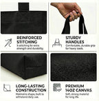 Extra Large Canvas Tote Bag - Big Reusable Grocery Shopping Heavy Duty Foldable