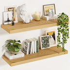 Vivelove 12 Inch Deep Floating Shelves 24 inch Long, Thick Wall Shelves with Invisible Brackets, for Bedroom Bathroom Living 