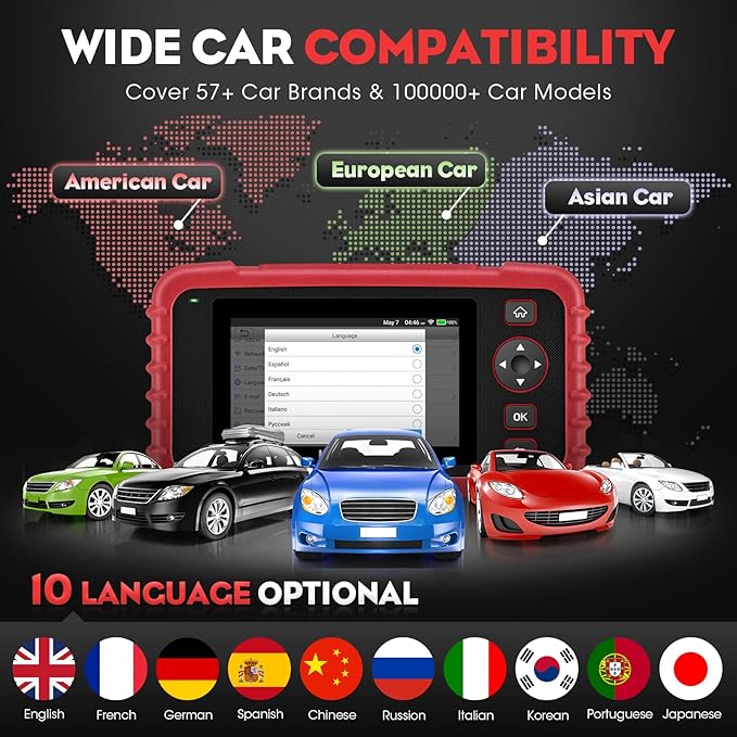 Launch OBD2 Scanner CRP123X Elite, 2026 Lifetime Update WiFi Scan Tool, Engine at SRS Airbag Scanner, 3 Resets Diagnostic