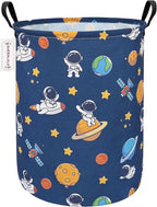 QUEENLALA Large Storage Basket,Laundry Hamper/Bathroom/Home Decor/Collapsible Round Storage Bin,Boys and Girls Hamper/Boxes/C