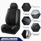 Skechers Air-Cooled Memory Foam Seat Covers,Mesh Thick Car Seat Covers,Piping Leather Car Seat Covers Front Seats,Airbag Comp