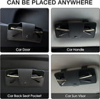 Car Sunglasses Holder for Car Visor Vegan Leather Auto Eyeglass Case with Clip Automotive Interior Visor Accessories
