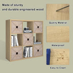 CTESNE【2026 Wooden Thick Frame 9 Cube Storage Organizer Shelf with Anti-Tipping Kits + Reversible Open Back Bookcase, Horizon