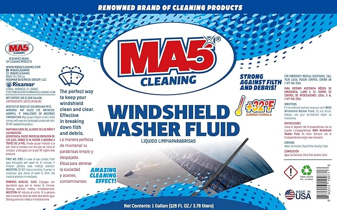 MA5X Windshield Washer Fluid, 1 Gallon Blue