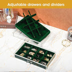 ProCase Earring Holder Organizer Jewelry Box with 5 Drawers, Acrylic Clear Earring Case with Adjustable Velvet Trays for Wome