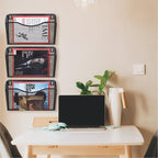 Flexzion Wall Folder File Letter Pocket Holder (6 Pack) Metal Mesh Desk Hanging Basket Box Bin Mail A4 Size Paper Document Or