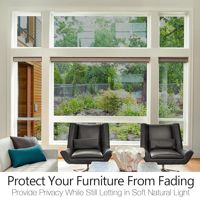 STATINT Window Film Privacy One Way Mirror Glass Tint Heat Control Sun UV Blocking Sliding Door Tinting Reflective Static Cling for Home, Silver, 23.6 Inch X 6.5 Feet